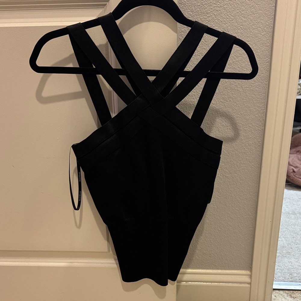 Bebe Black Strappy Top